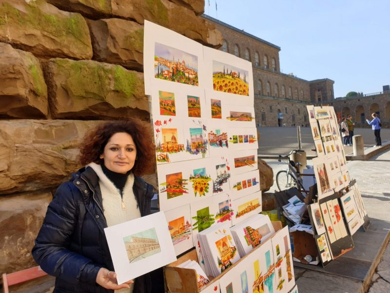 Pitti Palace Artist With Painting